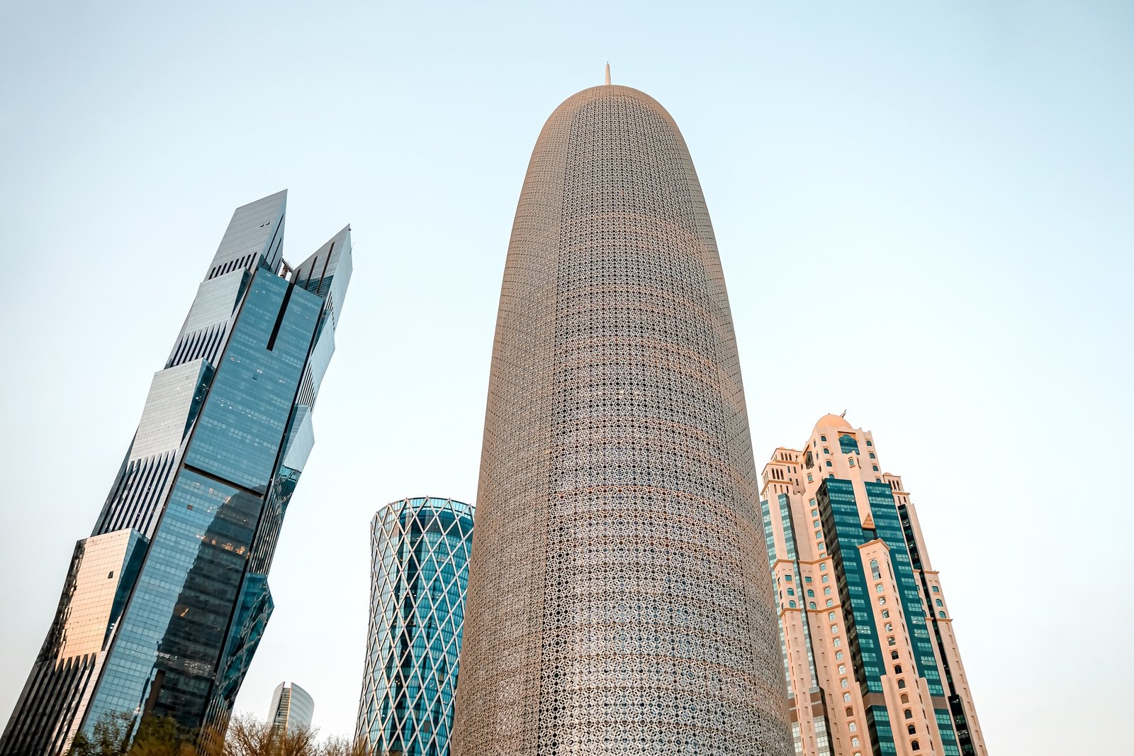 Skyscrapers of the modern city center in Doha, Qatar